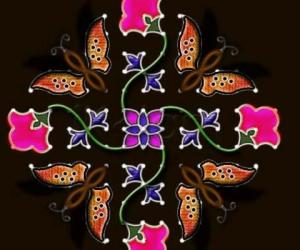 Rangoli: butterflies kolam