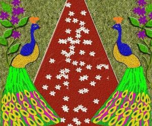 Rangoli: peacock rangoli