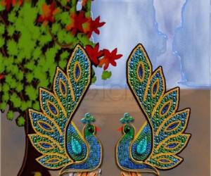 Rangoli: peacock kolam