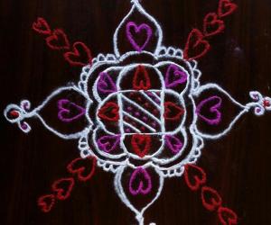 Rangoli: valentines day kolam
