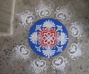 Rangoli: Rangoli for Saraswati Pooja (Navratri)