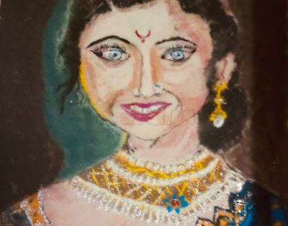 Maharastrian lady with blue eyes