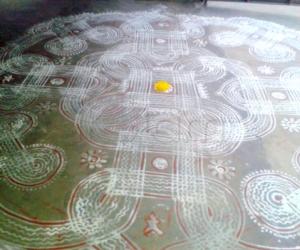 Rangoli: Padi kolam for Pongal