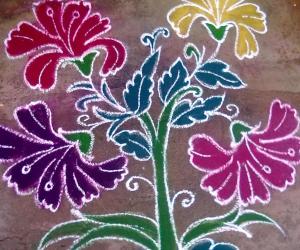 Rangoli: free hand drawing