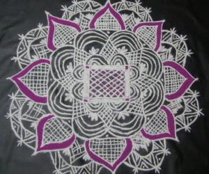 black board kolam