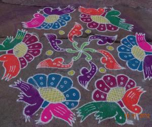 My First Rangoli in Ikolam