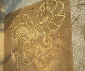 Free hand rangoli lay out 
