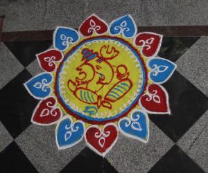 Rangoli: Rangoli for vinayaka chavithi