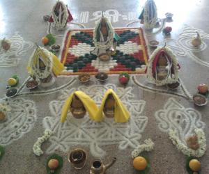 Rice rangoli