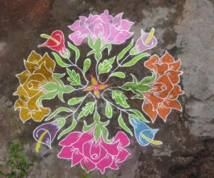 Rangoli: Roses