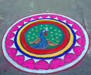 Rangoli: Peacock rangoli