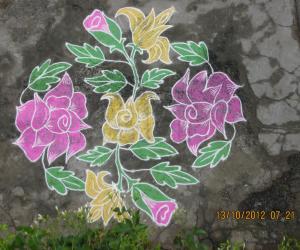 Rangoli: Rose plant