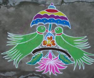 Rangoli: parrot