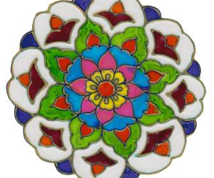 Rangoli: Simple Rangoli did in ohp sheet with glass colours