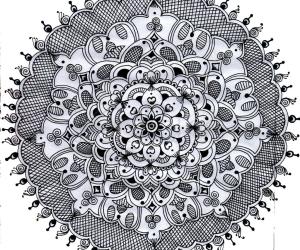 Simple Rangoli Black and white 