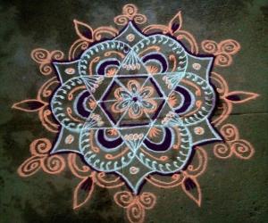 Freehand rangoli for my son