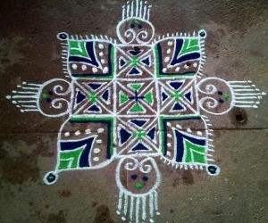 Freehand rangoli Happy Tamil New Year