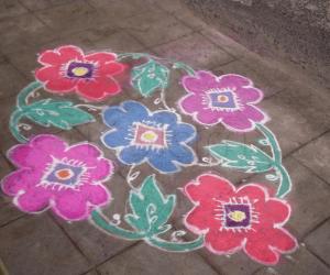Rangoli: flowers 