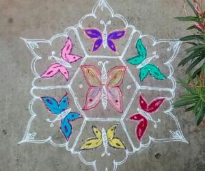 Rangoli: Margazhi day 15 (13-7 intermediate dots)