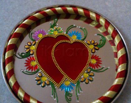 Rangoli: decorative arathi plate