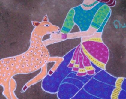 Rangoli: Girl With Deer