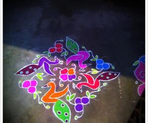 Rangoli: Peacock kolam