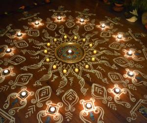 Maa Kolam incorporating Kalamkari designs - 2013