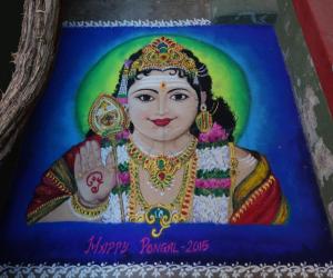 Rangoli: lord Muruga