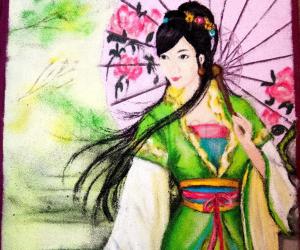 Rangoli: Japanese Lady 
