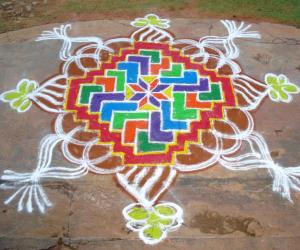 Rangoli: Holi Rangoli- happy holi to all !!