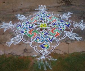Rangoli: margali rangoli .day1