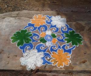 Rangoli: tricolour rangoli