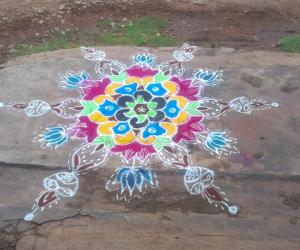 Rangoli: deepam rangoli.