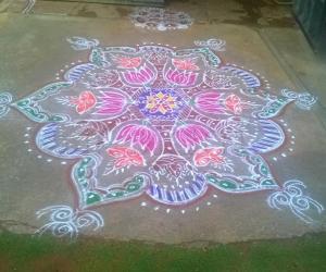 Rangoli: karthigai deepam rangoli