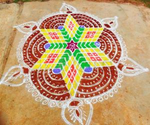 Rangoli: Navarathri rangoli Day 1 - 2015