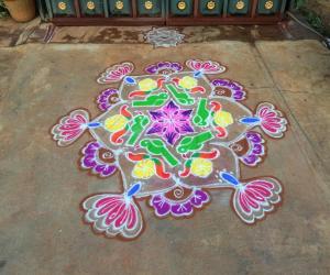 Rangoli: Navarathri rangoli Day 3 - 2015
