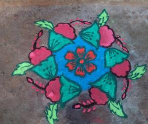 Rangoli: flower rangoli