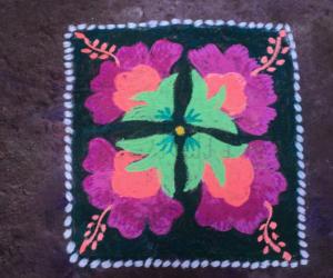Rangoli: carpet with flower