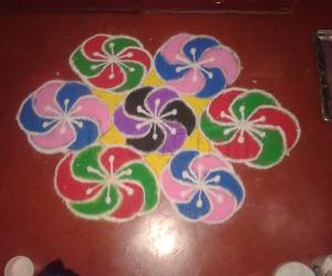 Rangoli: dotted rangoli at sai mandir