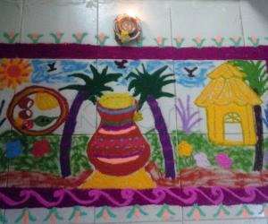 Rangoli: Pongal Day Kolam 2014 - Yams Yamuna