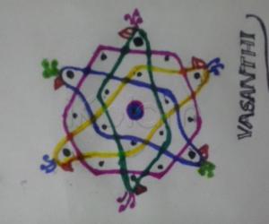 Rangoli: Parrot kolam..