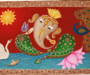 Ganesh with Swan and Peacock, Diwali 2016