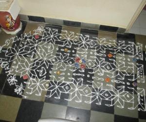Chain Deepa kolam by Dhanya Renjith Sivaram