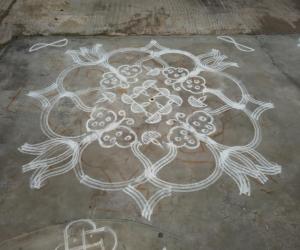 Rangoli: Butterflies with diyas