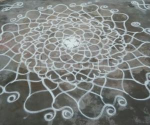 Free hand  rangoli the 