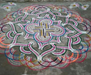 Aadi 4th  sevvai Kolam 