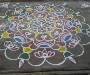 Free hand  rangoli 
