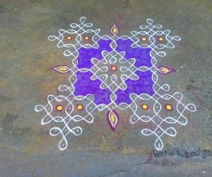 Rangoli: simple chikku kolam