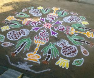 A.R.Kanagavalli pongal rangoli