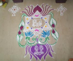 Rangoli: kamadenu rangoli